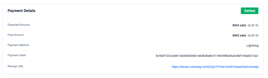 Payment details